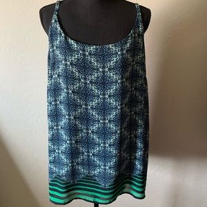 Cabi XL Green and Navy Tank Top